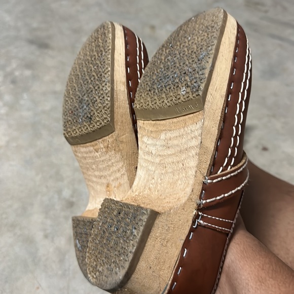 Simson Dutch Brown Leather Wood Clog Size 36 - Picture 5 of 6